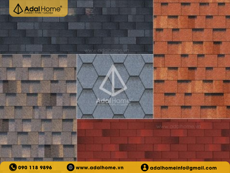 Ngói bitum đa dạng màu sắc và hình dạng