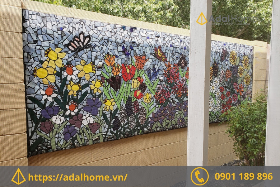 Đá mosaic ốp tường trang trí ngoại thất